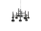 9er LED Pendelleuchte  SINGAPUR : 65cm schwarz - IP20, LED-Modul, Schwarz