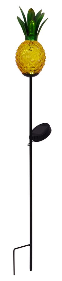LED-Solar Erdspieß Ananas orange 81cm - IP44, kaltweiss, W