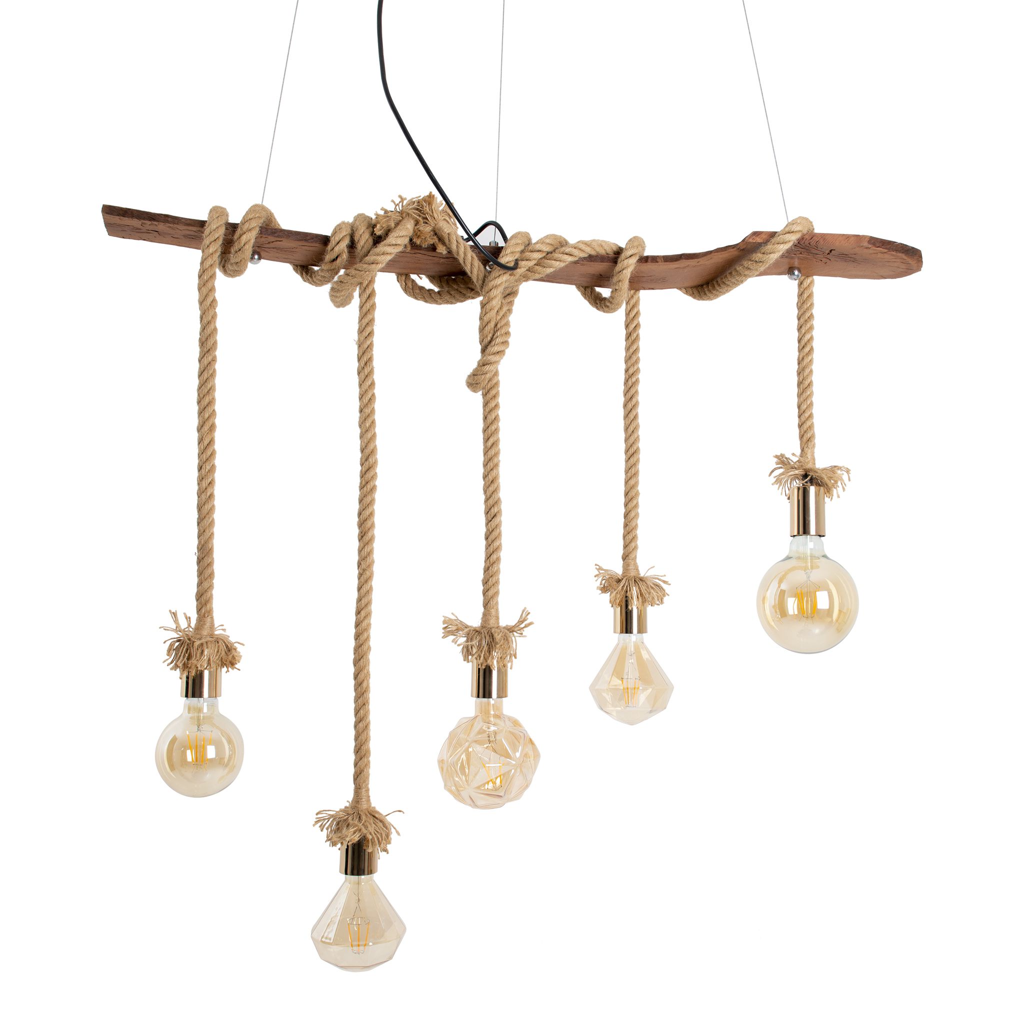 Pendelleuchte Rope 5flg. - E27, 200W, IP20