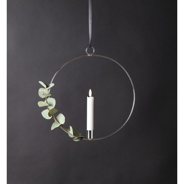 Indoor Decoration Flamme Ring - Indoor, Silber, 30cm Höhe, Timerfunktion