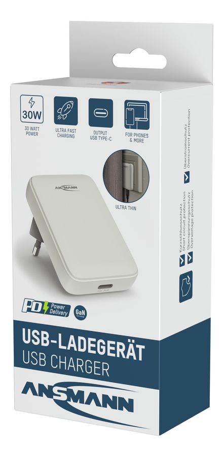 USB-Ladegerät USB-C Wall Charger 130PD - 30W, schwarz