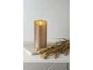 LED Pillar Kerze Flamme Rustic - Indoor, Gold, 15.00 cm Höhe,  Timerfunktion