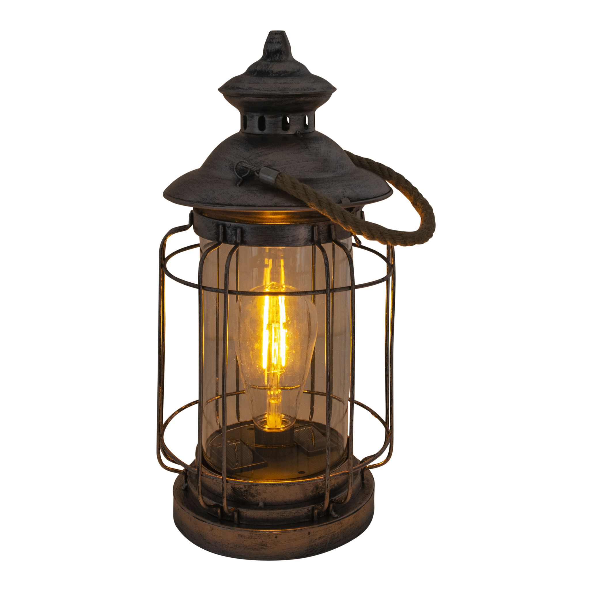 LED Deko-Solarleuchte Laterne h: 35cm kupfer - LED Deko-Solarleuchte Laterne h: 35cm kupfer