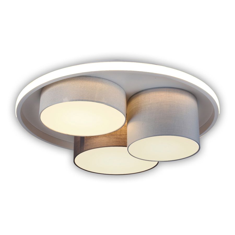 3er-LED Deckenleuchte Eppan d: 56cm grau - LED, IP20
