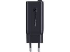 67W GaN 2-Port Fast Charger integr. USB-C Cable - Out: USB-C / USB-A: 67W PD, integriertes 70cm USB-C Kabel, schwarz