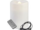 LED Pillar Kerze Water - Indoor, Weiss, 14cm Höhe, Timerfunktion