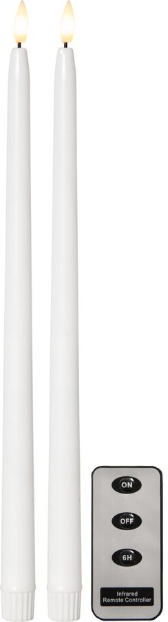 LED Dinner Kerze 2P Flamme Slim - IP20, Warmweiss, 2 LED's