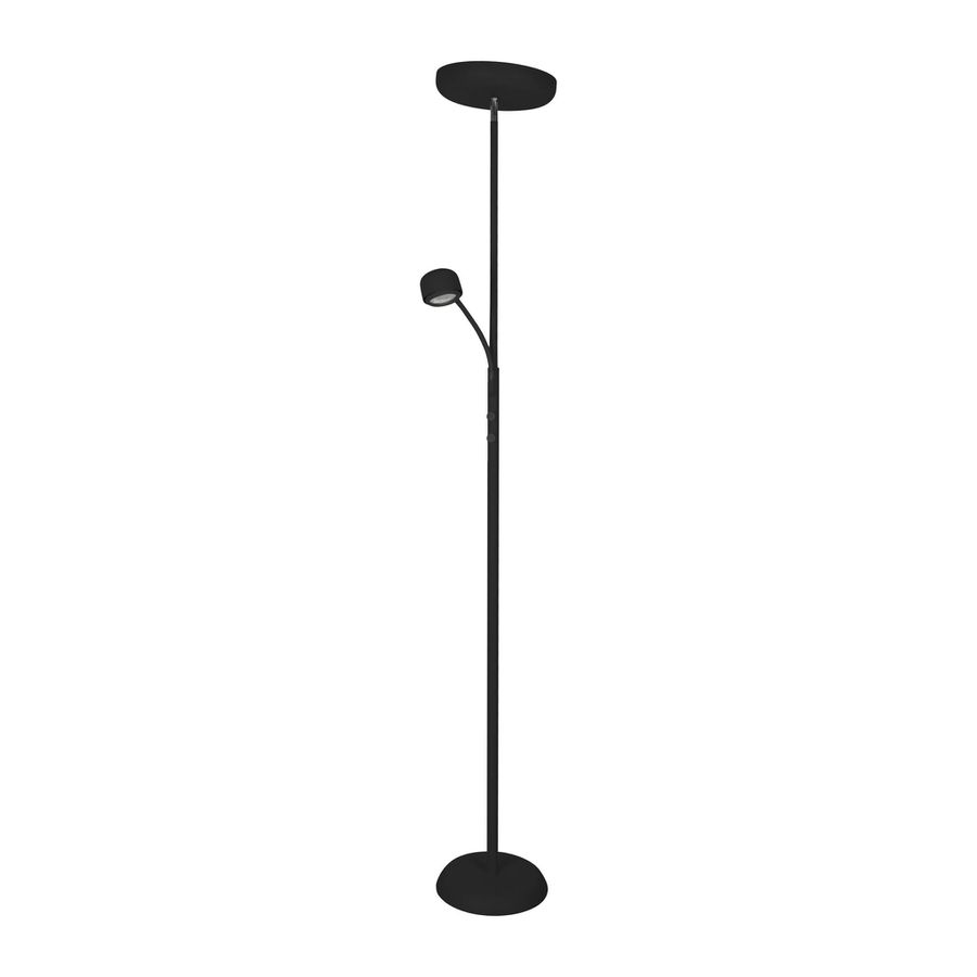 LED Stehleuchte  ROMIS  mit Lesearm schwarz - IP20, LED-Modul, Schwarz