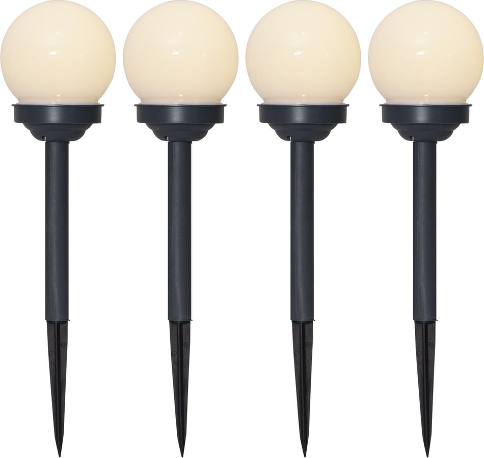 Solar Poller-Leuchte 4 Pack Globus - Weiss, Lichtfarbe Warmweiss