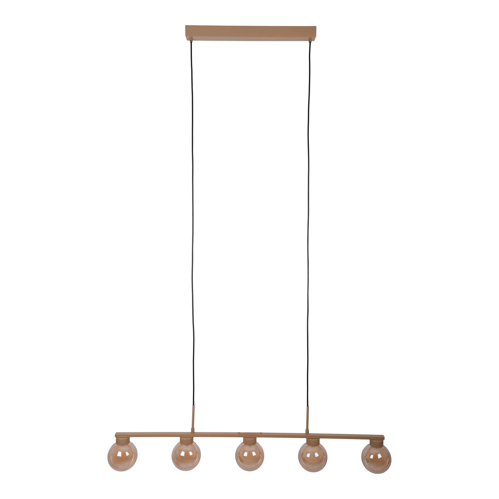 5er Pendelleuchte  DONIKA  L: 116 cm - IP20, G9, Braun