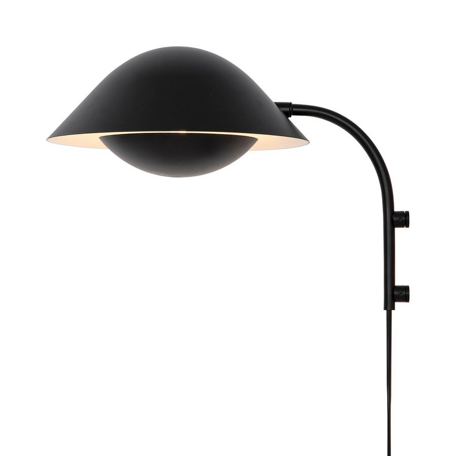 Freya , Wandleuchte, Schwarz - E14, IP20, max.40W