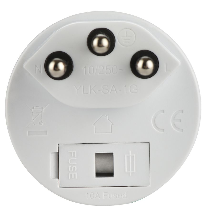 Reiseadapter NO BLOCK (offen) - Eingang: SchuKo Typ F | Ausgang Schweiz T12, 10A, weiss, offen = ohne Verpackung