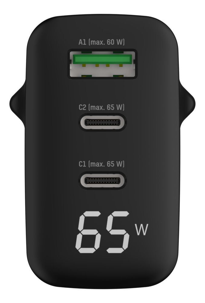 Home Charger mit Display HC365PD - 65W, 3xUSB