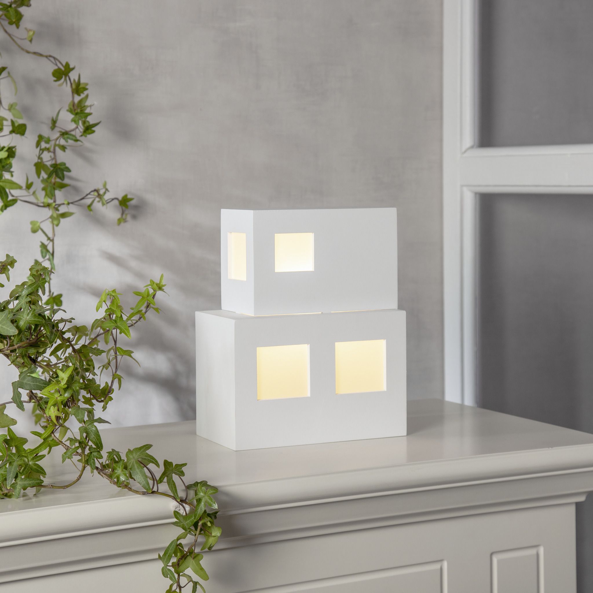 Tisch Dekoration E14 CUBE - Indoor, Weiss, 1 LED