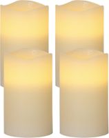 LED Pillar Kerze 4er Pack May - Indoor, Beige, 12.5cm Höhe, Timerfunktion