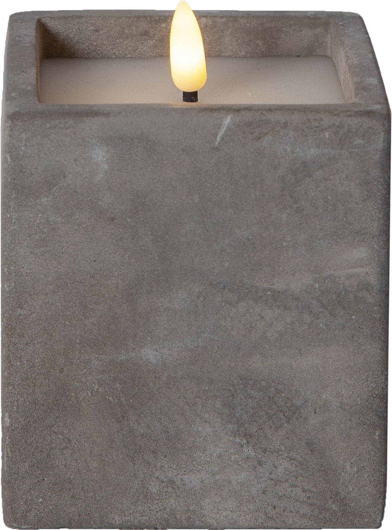 LED Pillar Kerze Flamme Cem - Indoor, Grau, 11 cm höhe, Timerfunktion
