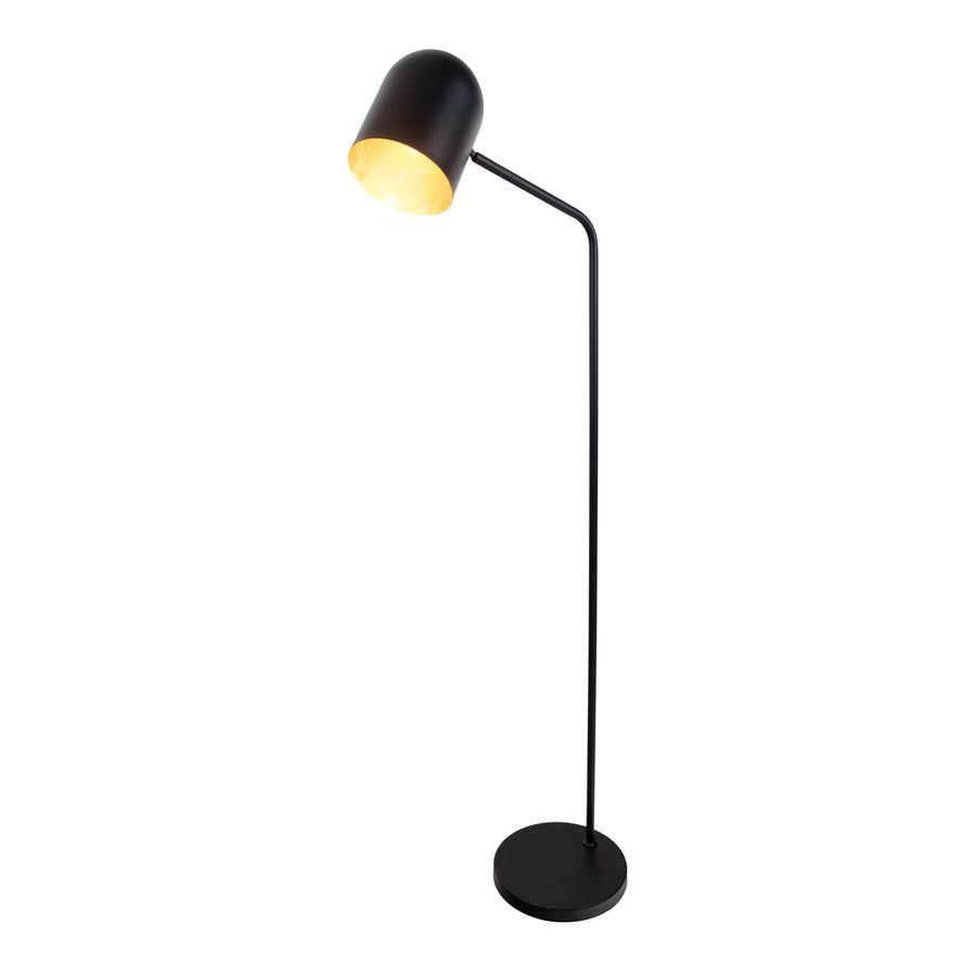 Stehleuchte  METAVION  H: 140cm schwarz/gold - IP20, E27, Schwarz-Gold