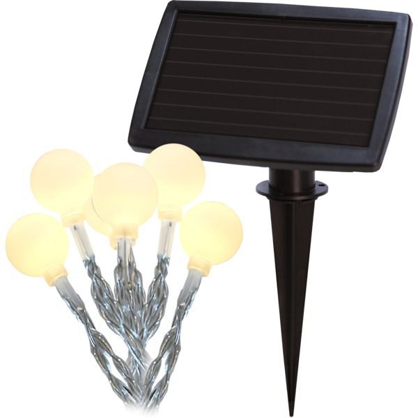 Solar Lichterkette Globini - Weiss, Lichtfarbe Warmweiss