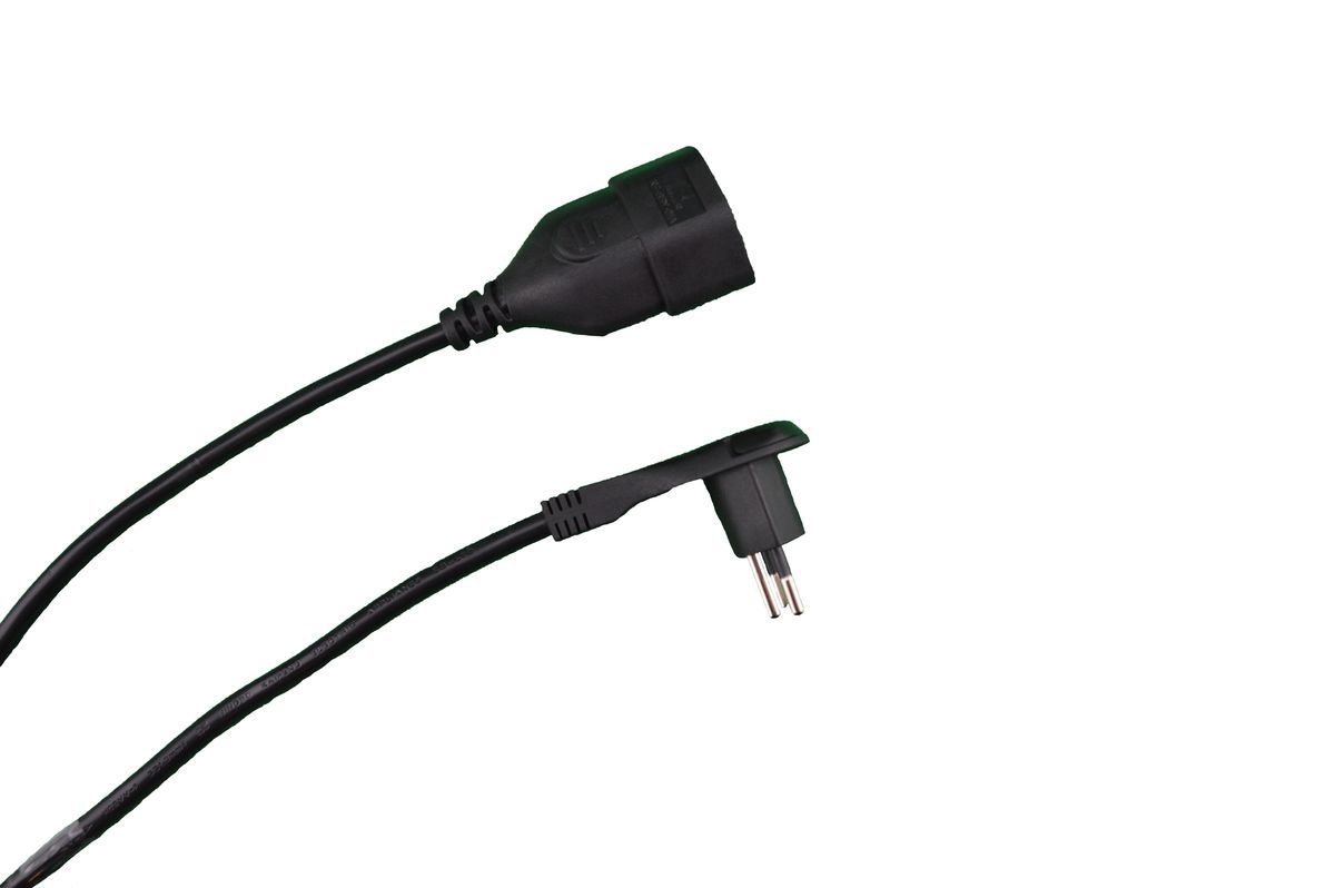 Verlängerungskabel FLAT 3-Polig - 2m, schwarz, H05VV-F 3G1.0mm2, mit Kinderschutz, 230V - 10A