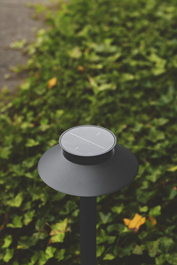 Solar-Pollerleuchte Justina Schwarz - 5W, 3000K, 400lm, IP44