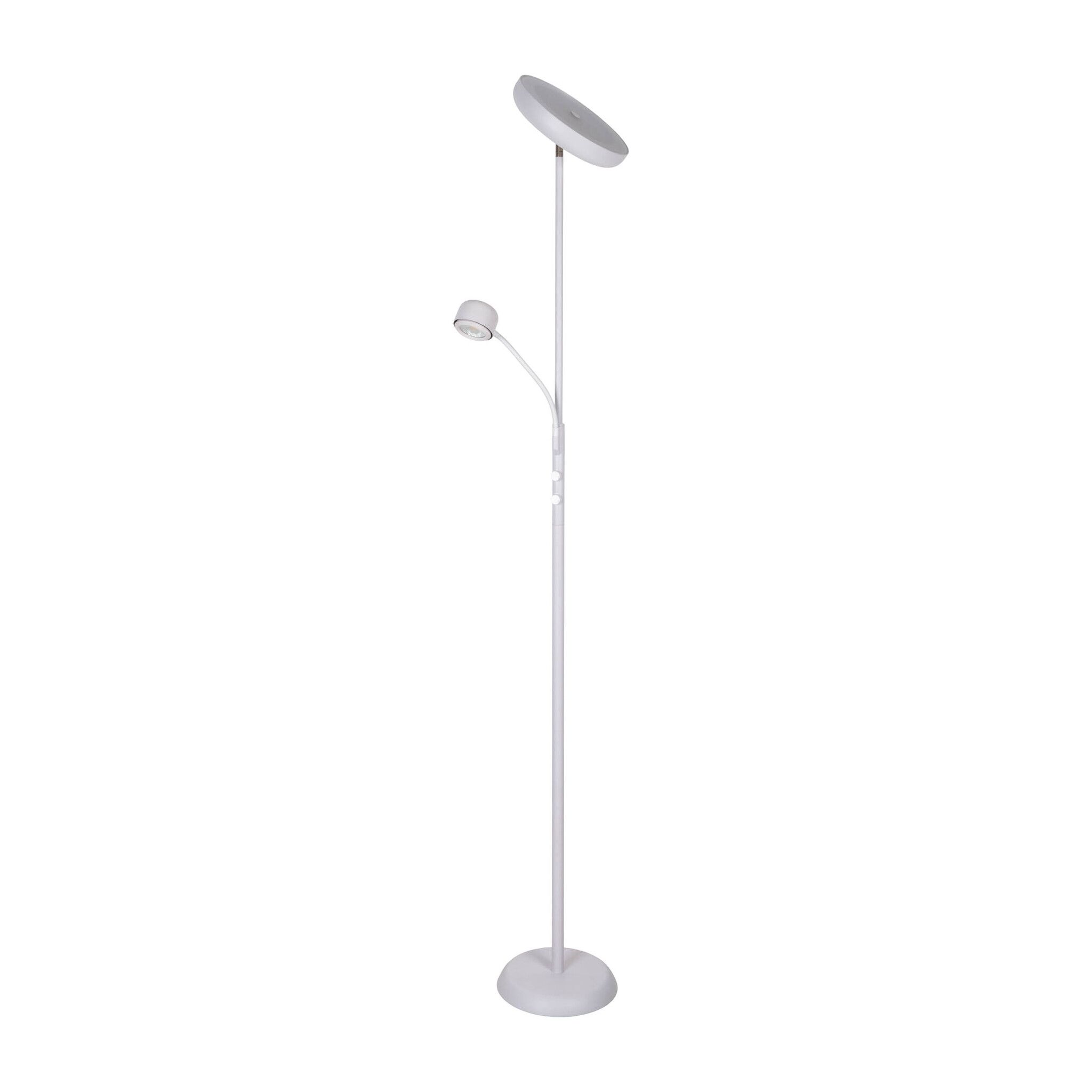 LED Stehleuchte ROMIS mit Lesearm H:180cm weiß - LED-Modul, IP20, 230V