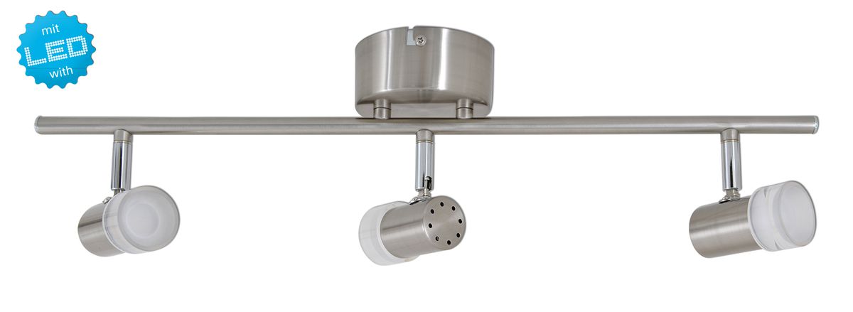 3er LED-Wand-u. Deckenspot Malaga - LED fest verbaut, 3000K, warmweiss