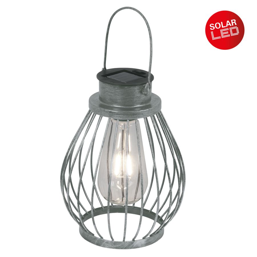 LED Deko-Solarleuchte h: 21.5cm silber - IP44, warmweiss