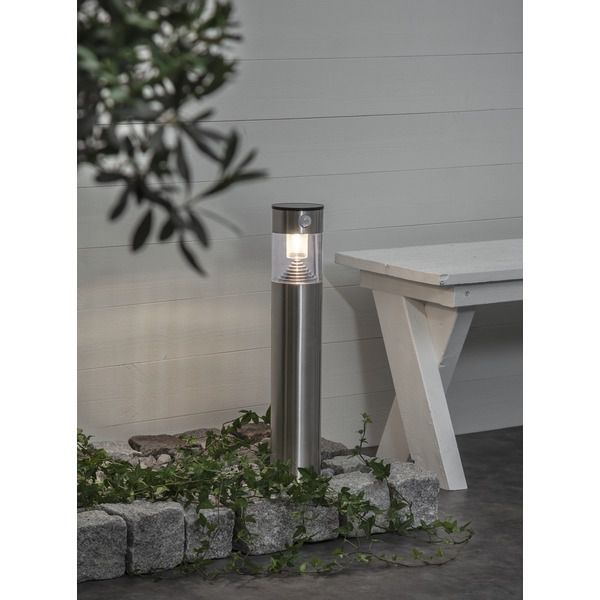 Solar Pollerleucht Marbella - Stainless Steel, Lichtfarbe Warmweiss