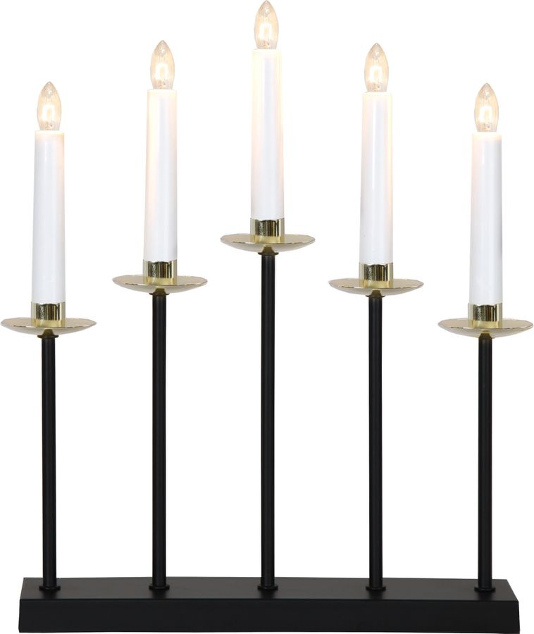 Kerzenleuchter Greta - IP20, Schwarz, Warmweiss