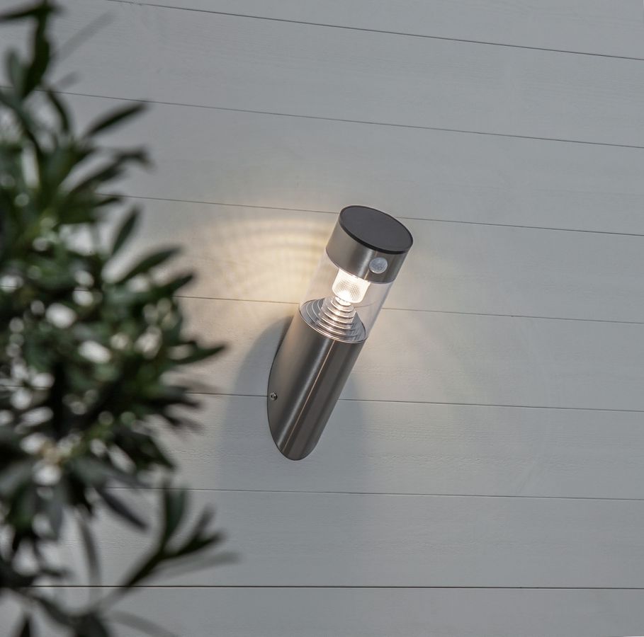 Solar Wand Laterne Marbella - Stainless Steel, Lichtfarbe Warmweiss