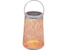 LED Solar / USB-C Metall Laterne FORTUNELLA - AKKU 1x3.2V 400mAh, 2000K , IP44, champagne, Metall, Solar/ USB-C Ladeanschluss, D=146mm, H=240mm
