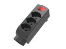 Fiche de dérivation 4xT.13 - 4xT13, senkrecht untereinander angeordnet, Stecker T12, inkl. Schalter, schwarz