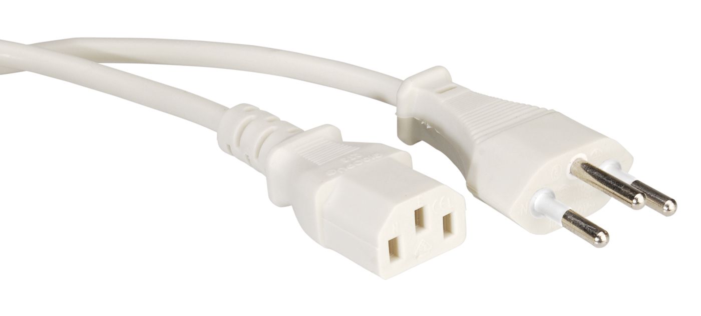 Cavo di alimentazione del dispositivo 1.8m - 1.8m, T12 - C13, weiss, H05VV-F 3G0.75mm2