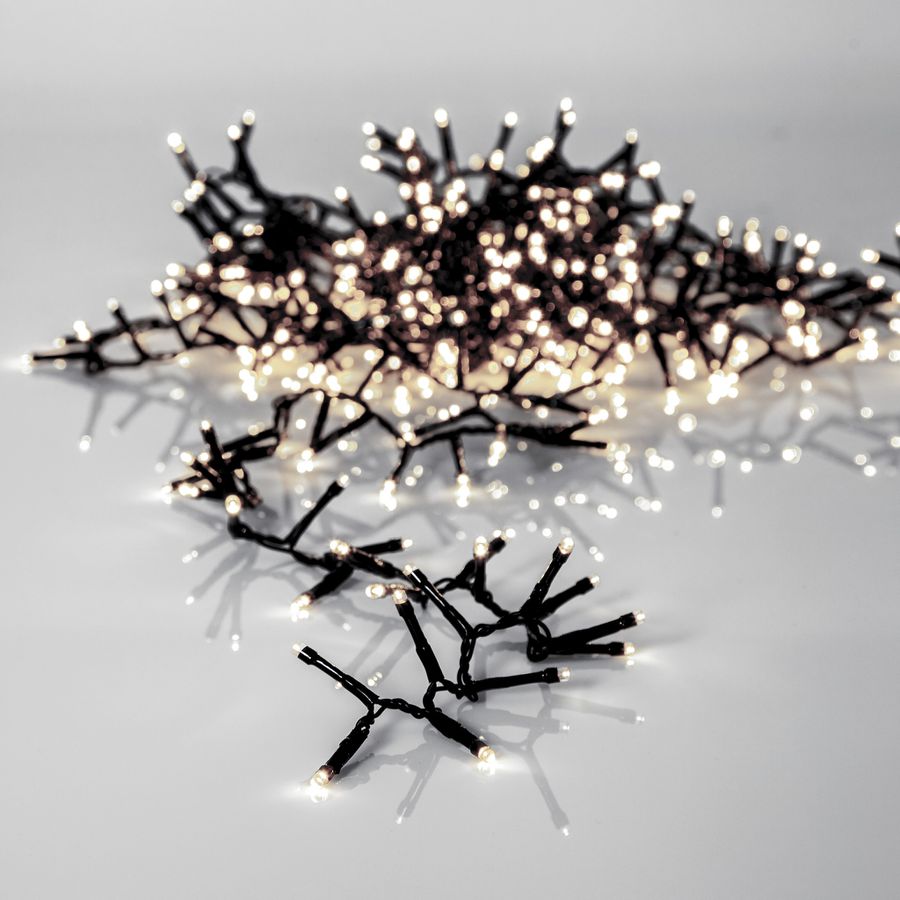 LED crispy white, Lichterkette, 800 LEDs - Schwarz, 3000K, 1600cm