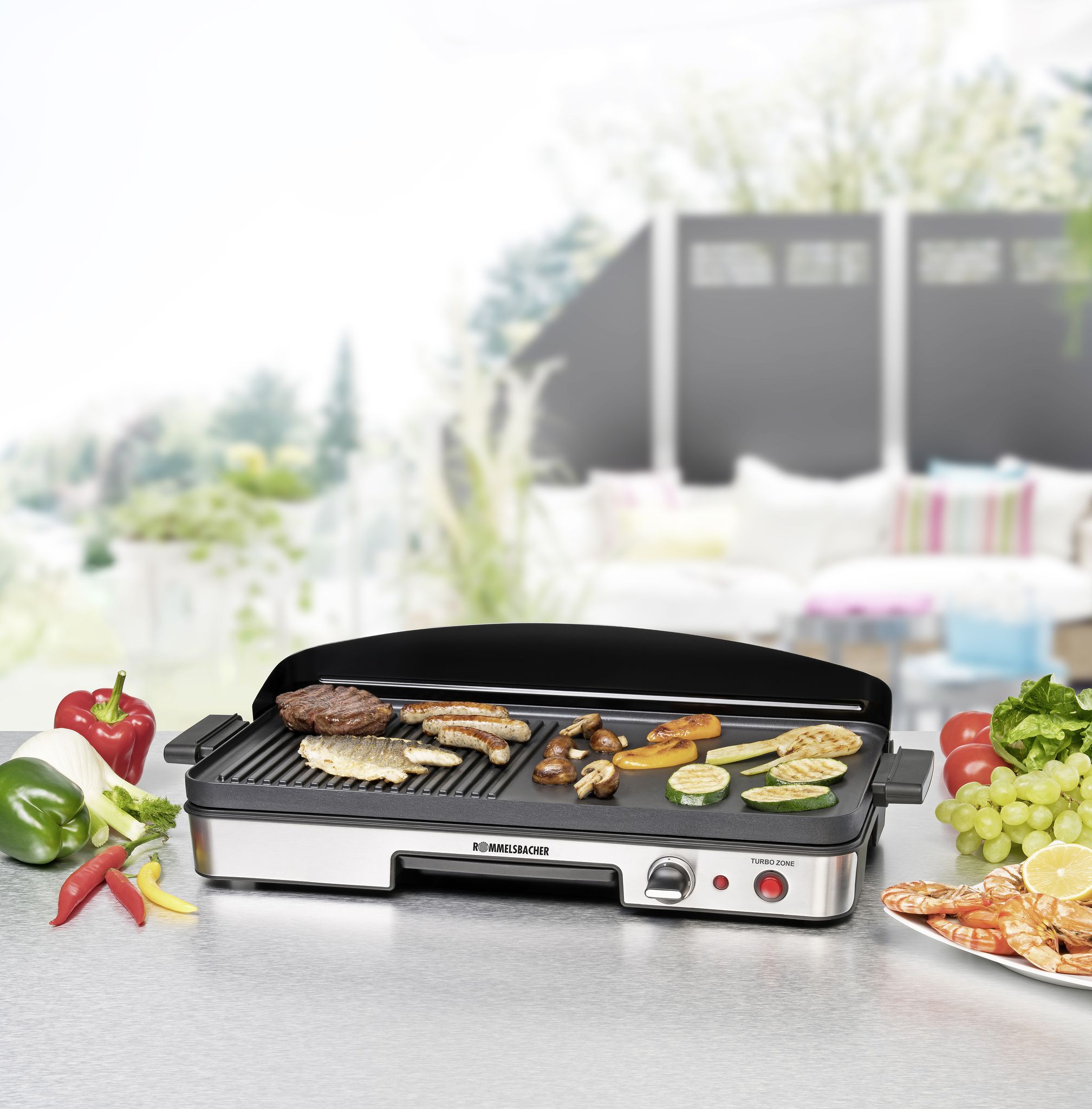 Tischgrill BBQ 2003 - Tischgrill BBQ, Edelstahl/schwarz, 1900W