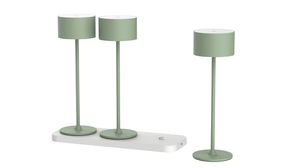 Akku-Tischleuchten 3er Set mit Ladestation Tavolo grün - 3000-6500K,150lm, IP20