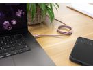 Magnetisches Silikonkabel USB-C auf USB-C, 120cm rose - Magnetisches Silikonkabel USB-C auf USB-C, 120cm rose