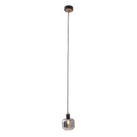 Singel Pendelleuchte FUMOSO - E14, max. 1x40W, IP20, schwarz + holz, nicht dimbar, exkl. Leuchtmittel, D=130mm, H=1200mm