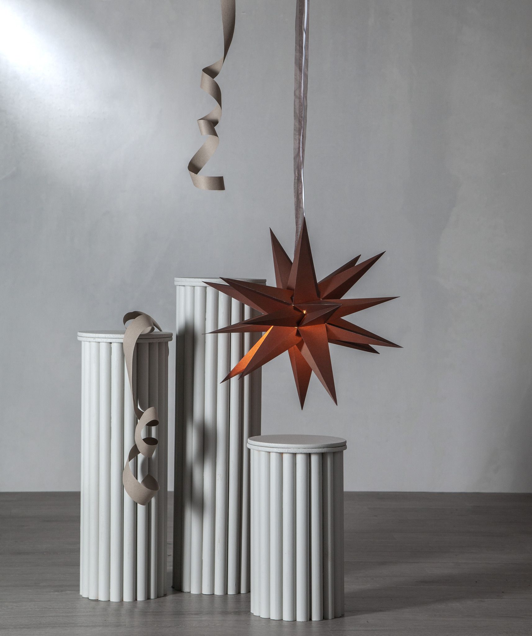 Papierstern December - IP20, Braun