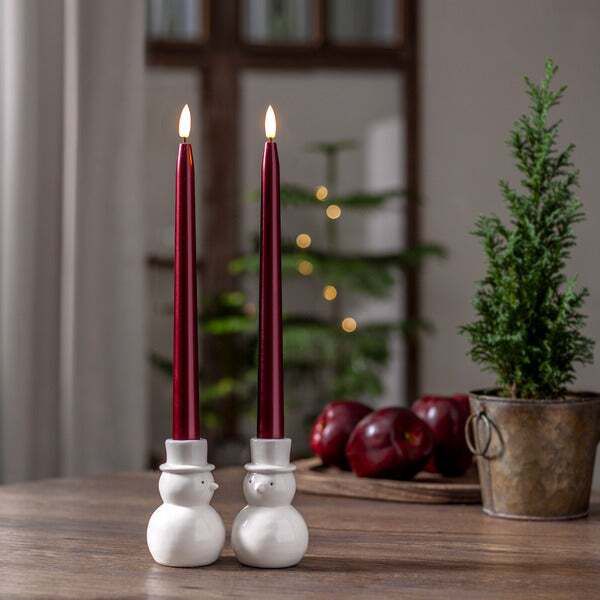Kerzenhalter 2-p Snowy - Indoor, 10 cm Höhe