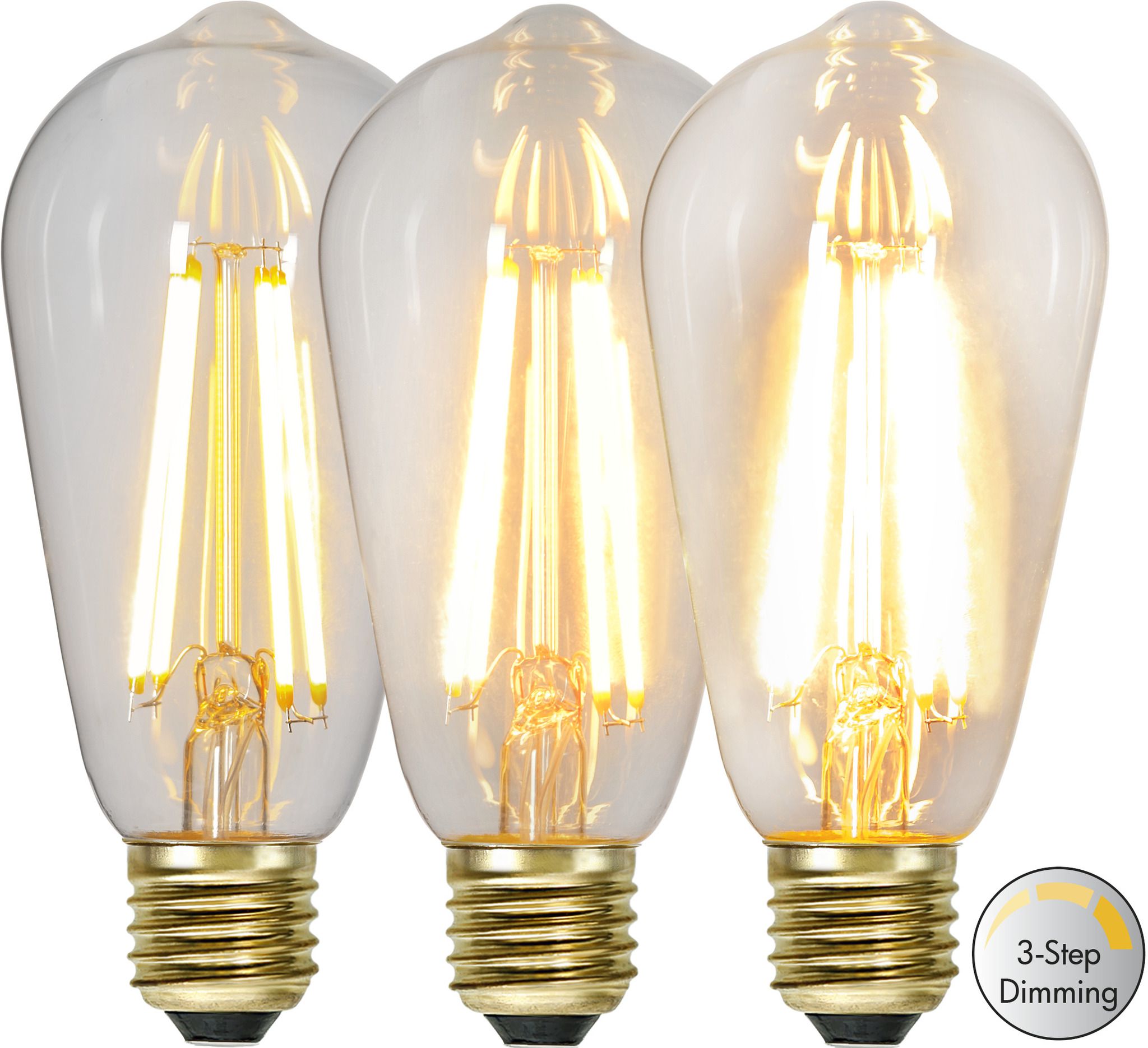 LED Leuchtmittel E27 ST64 Soft Glow 3-step - E27, 700Lm, 2100K, 6.5W, 220-240VAC