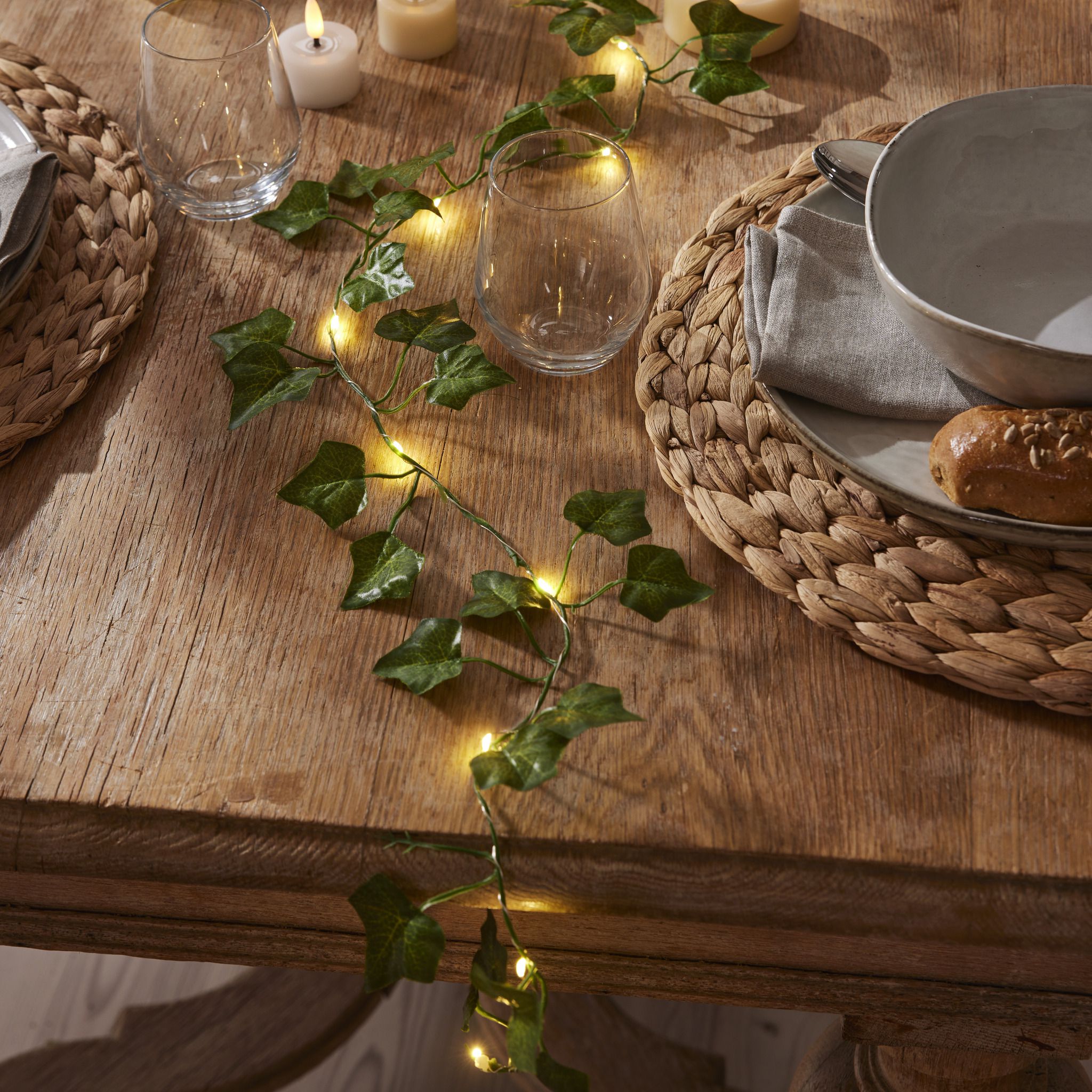 Lichterkette Ivy - IP20, Warmweiss,Grün