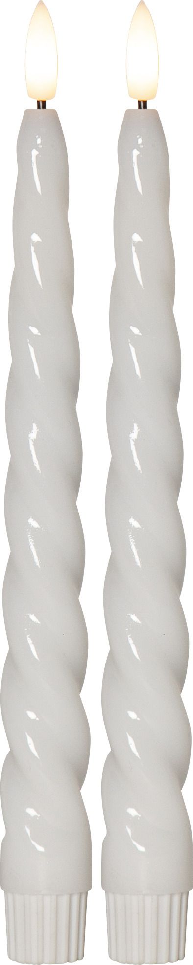 LED Dinner Kerze 2P Flamme Shine - Indoor, Weiss, 24.50 cm Höhe, Timerfunktion