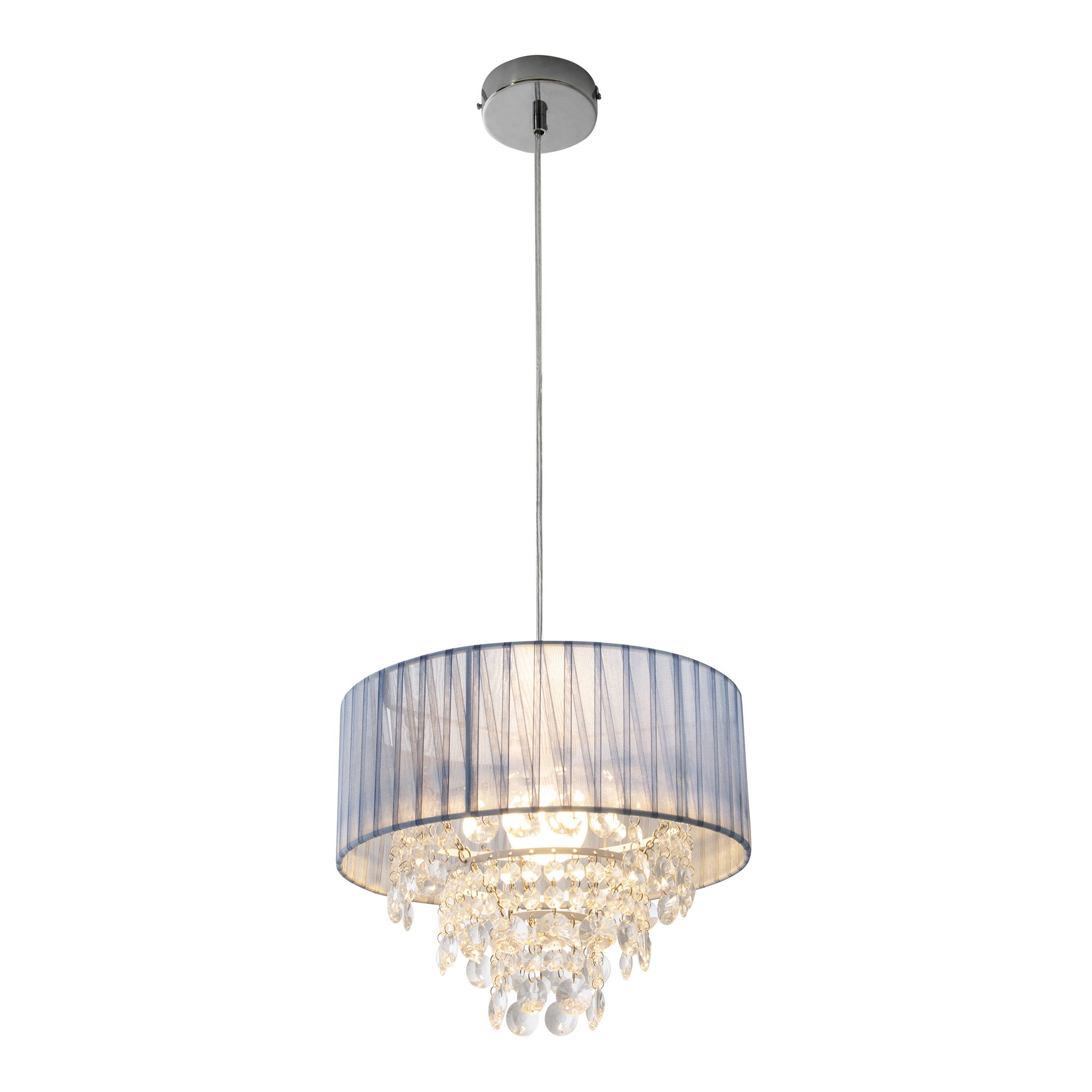Deko-Pendelleuchte Kristallo grau - E27, 40W, IP20
