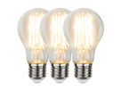 Trio-Pack S-Light LED Filament E27 Leuchtmittel (2700K) - E27, 7W, 806lm, 2700K, nicht dimmbar, D=60mm, H=105mm