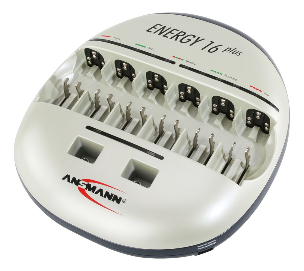 Lade- und Pflegestation Energy 16 plus - 1-12 Micro AAA, Mignon AA / 1-6 Baby C, Mono D, 1 -2 9V E-Block NiMH/NiCd-Akkus