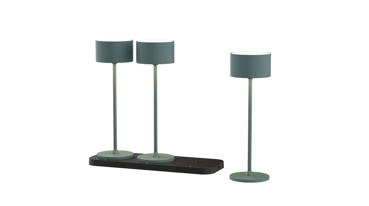 Akku-Tischleuchten 3er Set mit Ladestation Tavolo Fresh Green - 3000-6500K,170lm, IP44