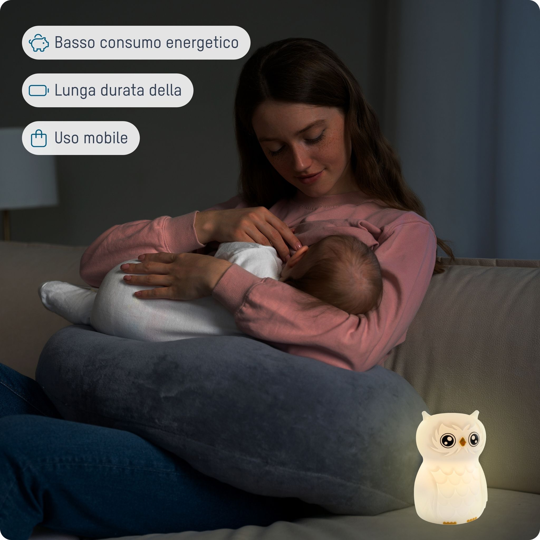 Nachtlicht Eule - 0.2W, IP20, USB-Ladung