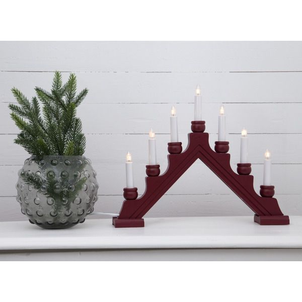 Kerzenleuchter Karin - IP20, Rot, Warmweiss