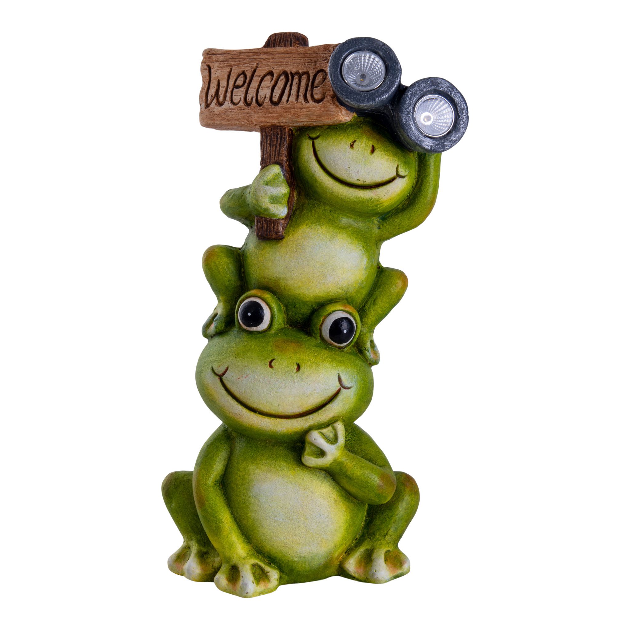 LED Solarleuchte FROSCH H: 45 cm - IP44, 0.06W, Warmweiss